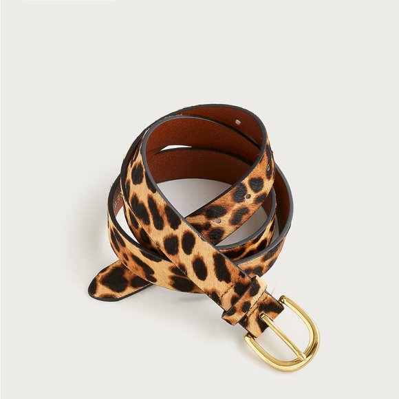 J. Crew Calf Hair Leopard Belt with Gold Buckle - Picture 6 of 8